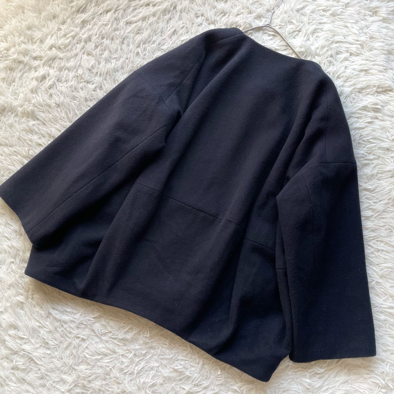 BEARDSLEY ビアズリー うしろぷっくりウールコート ノーカラーコート