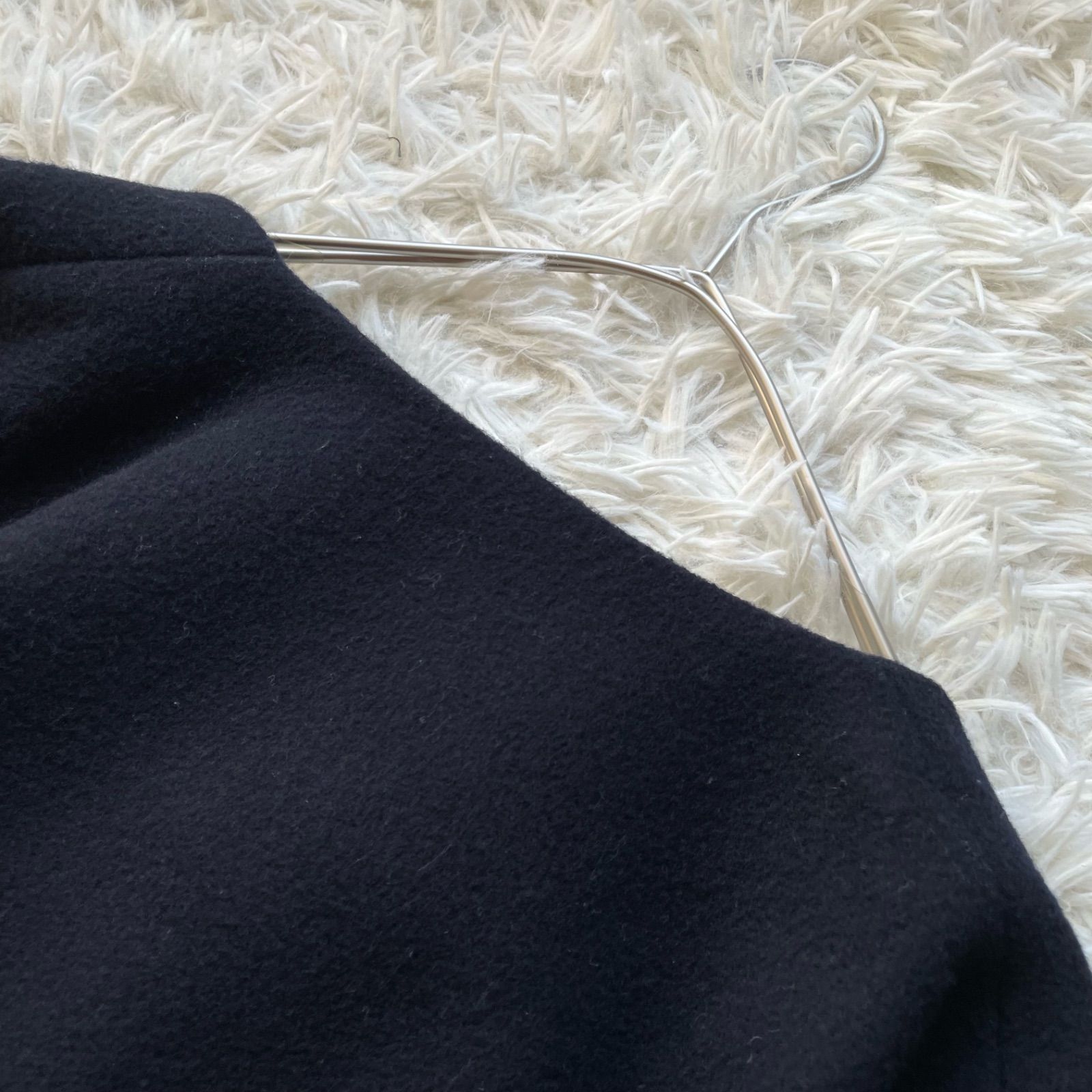 BEARDSLEY ビアズリー うしろぷっくりウールコート ノーカラーコート