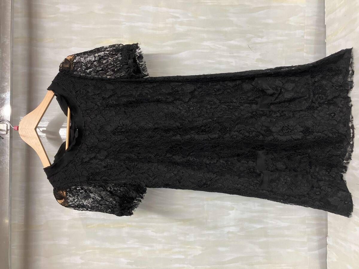 ドルチェ＆ガッバーナ 総レース ワンピース 38 ドレス ブラック（105）a DOLCE&GABBANA 半袖ワンピース レース ブラック ドルチェアンド