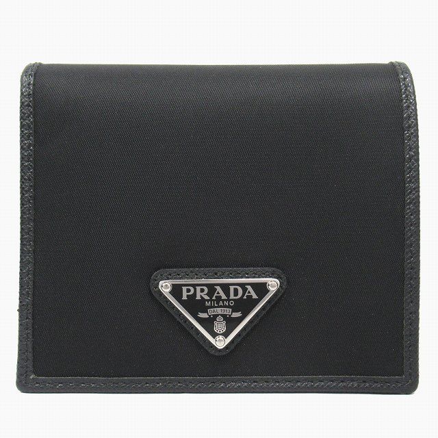 極美品‼️ プラダ PRADA 二つ折り財布 サフィアーノ ブラック 三角ロゴ プラダ 長財布 財布 レディース サフィアーノ シャイン 三角ロゴ