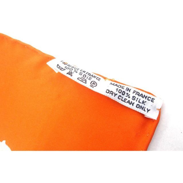 HERMES エルメス カレ90 シルク オレンジ マハラジャ スカーフ