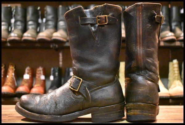 8 D 50 S Vintage HY-TEST エンジニア ブラック 黒 ビルトライトソール ビンテージ ブーツ GP 283 数量限定 エンジニアブーツ 