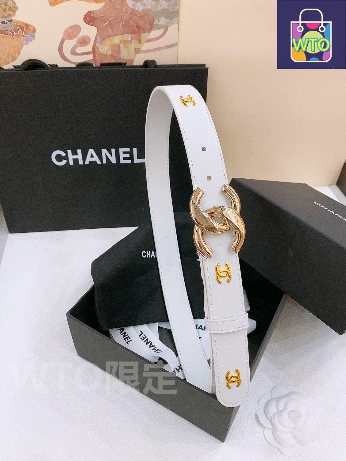 今日特価】Chanel Double C レザーベルト - メルカリ