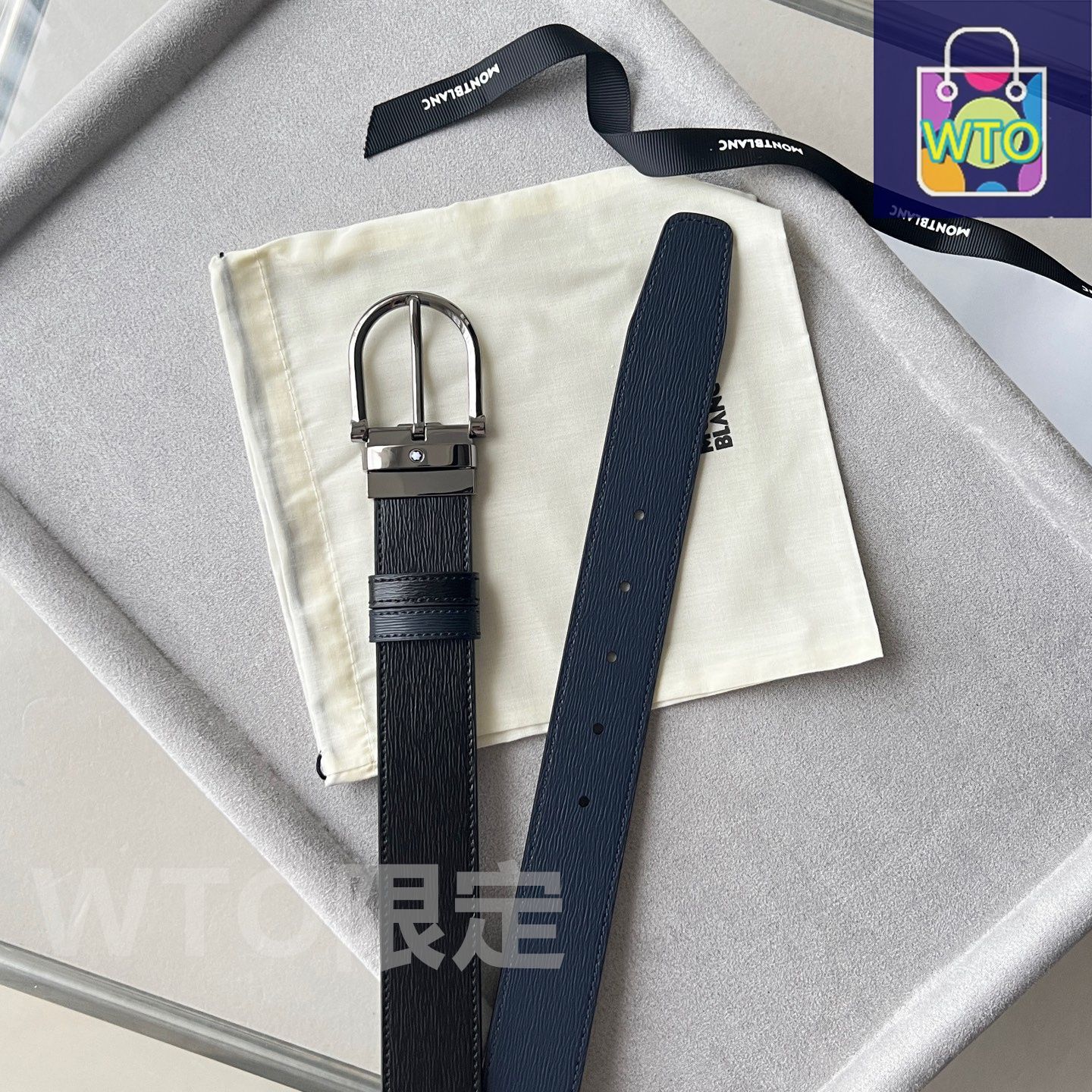 今日特価】Montblanc レクタンギュラーブラックベルト - メルカリ