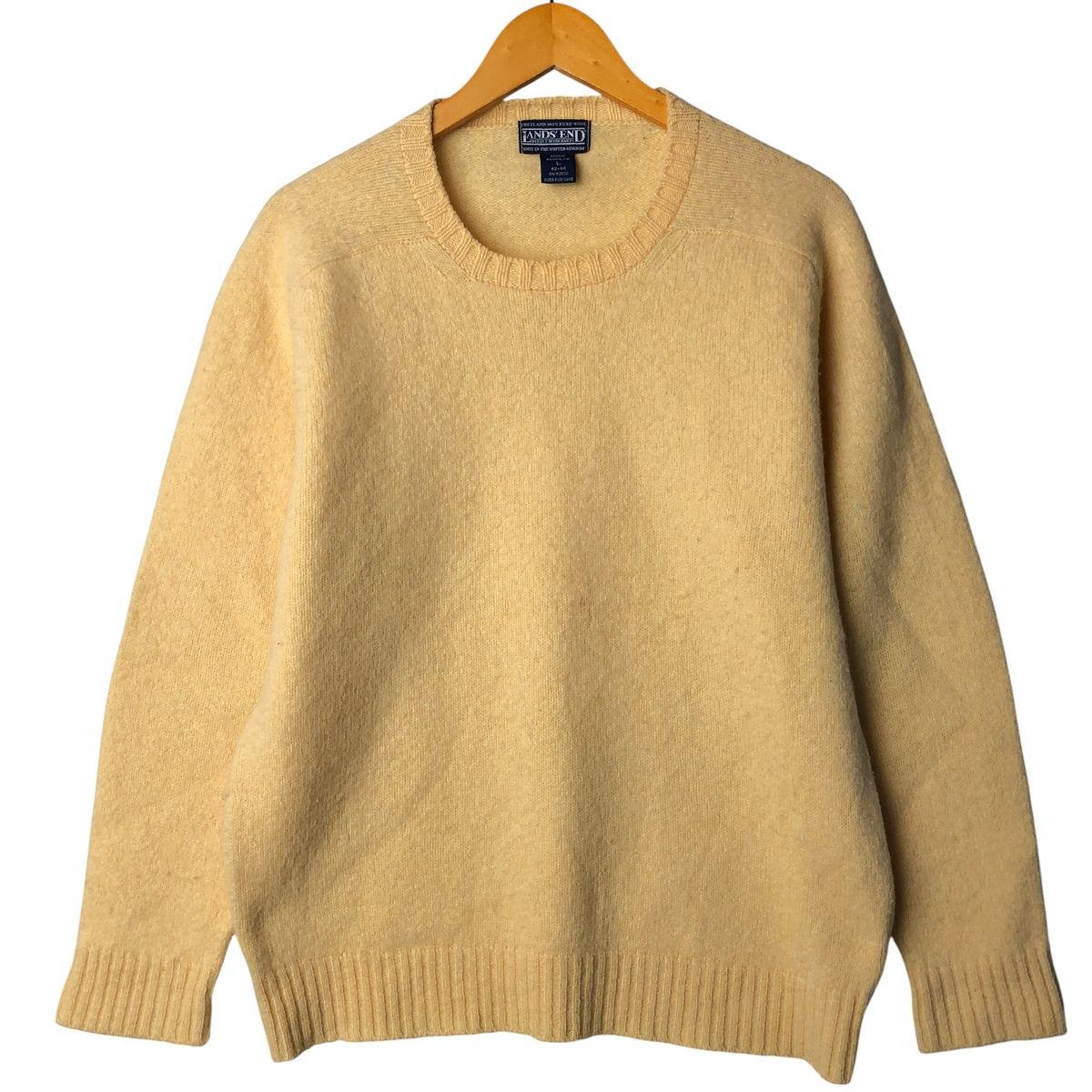 古着 80~90年代 ランズエンド LANDS END ウールニットセーター 英国製 メンズL相当 ヴィンテージ/eaa602193