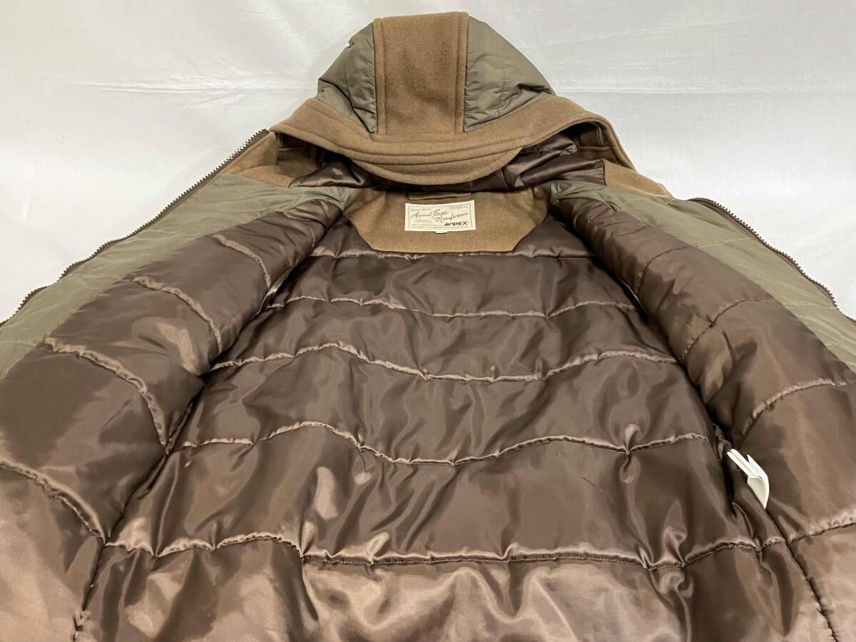 AVIREX BASIC TOWN DUFFLE COAT 6142172 サイズM カーキ 中綿入り