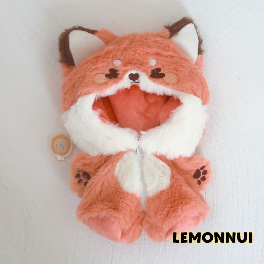20cm 着せ替え ぬいぐるみ服 ちびぬい もこもこ キツネ 推し活 推し