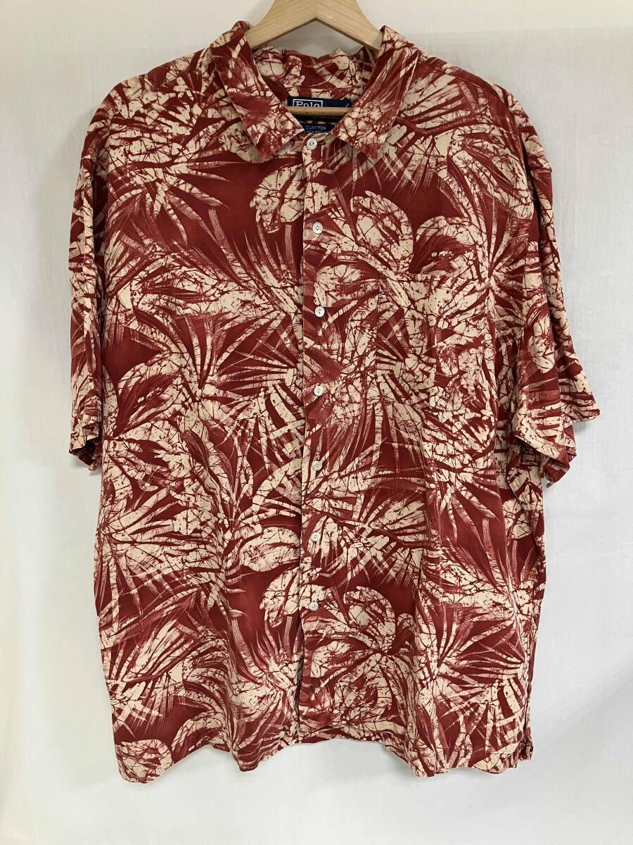 POLO RALPH LAUREN アロハシャツ サイズXXL CLAYTON シルク リネン 総柄 ポロラルフローレン
