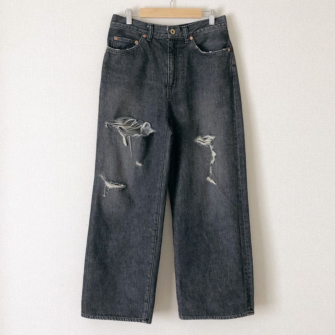 AP STUDIO Attick by Johnbull別注ブラックワイドデニム アティックバイジョンブル Attick by Johnbull AP STUDIO 別注 ワイド