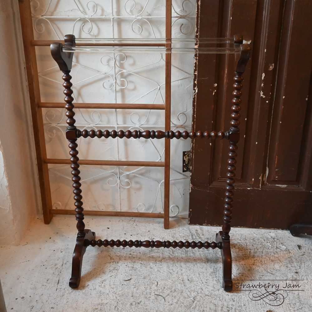 IFU-415 英国アンティーク マホガニー リネンラック ラック タオル