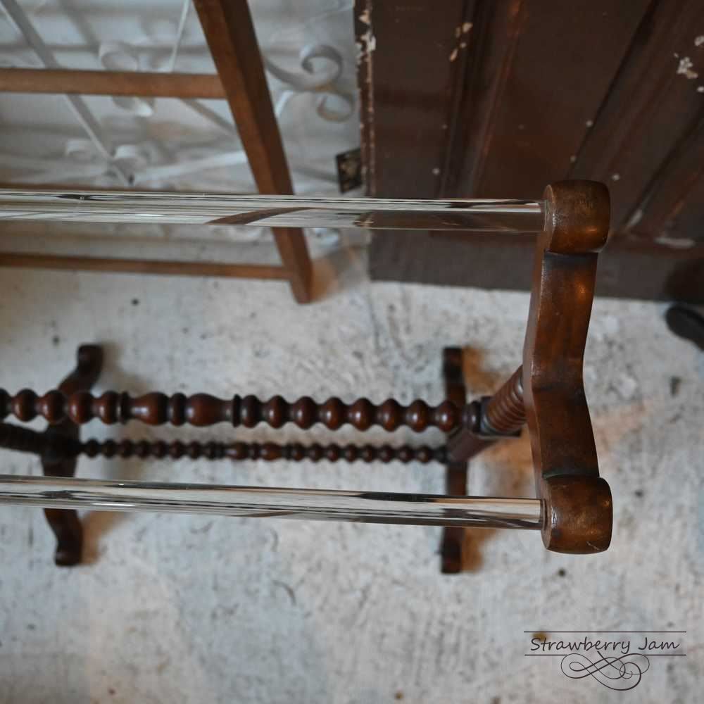 IFU-415 英国アンティーク マホガニー リネンラック ラック タオル