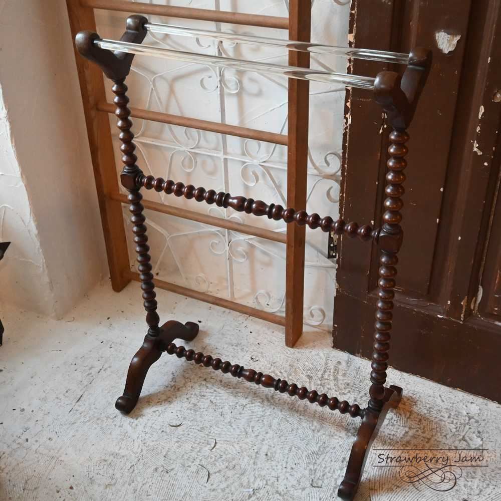 IFU-415 英国アンティーク マホガニー リネンラック ラック タオル