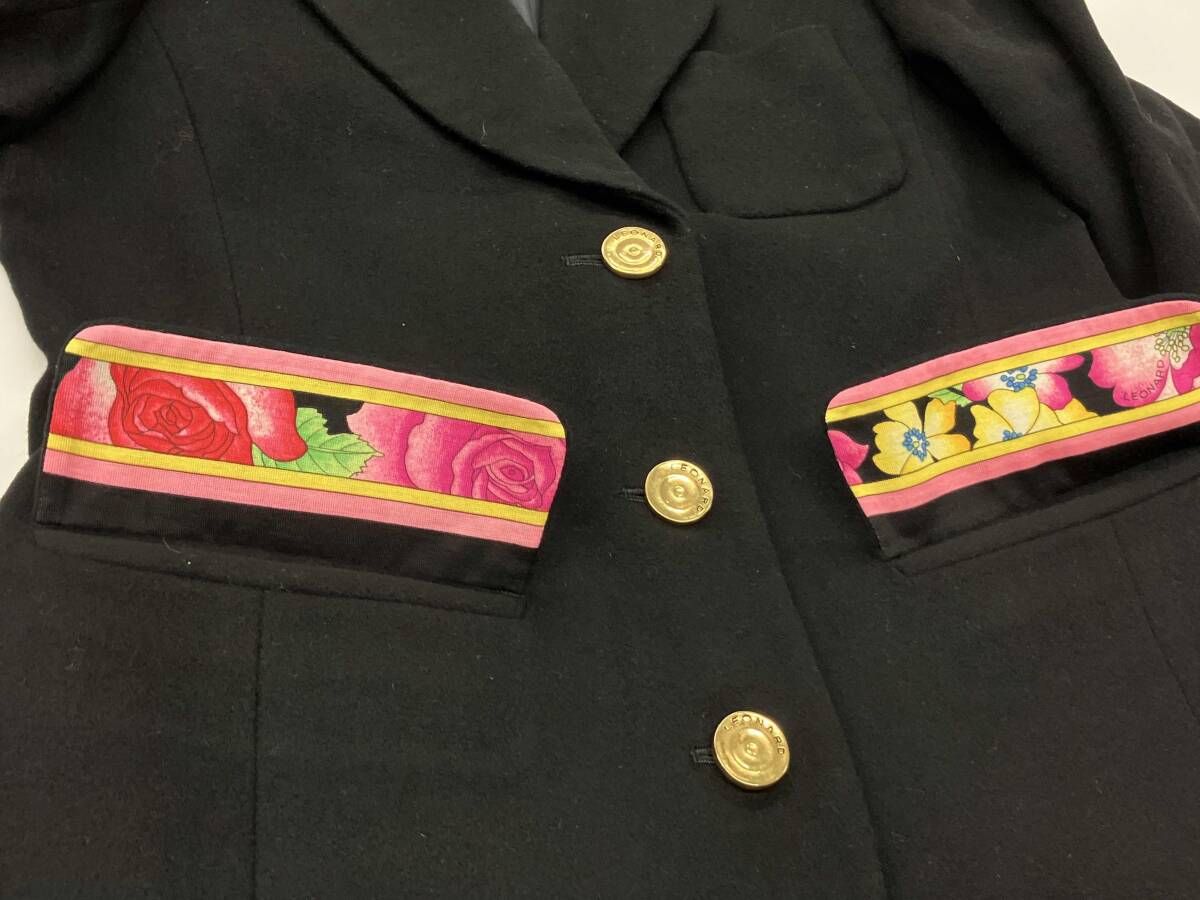 LEONARD ウールジャケット レオナール テーラードジャケット 花柄