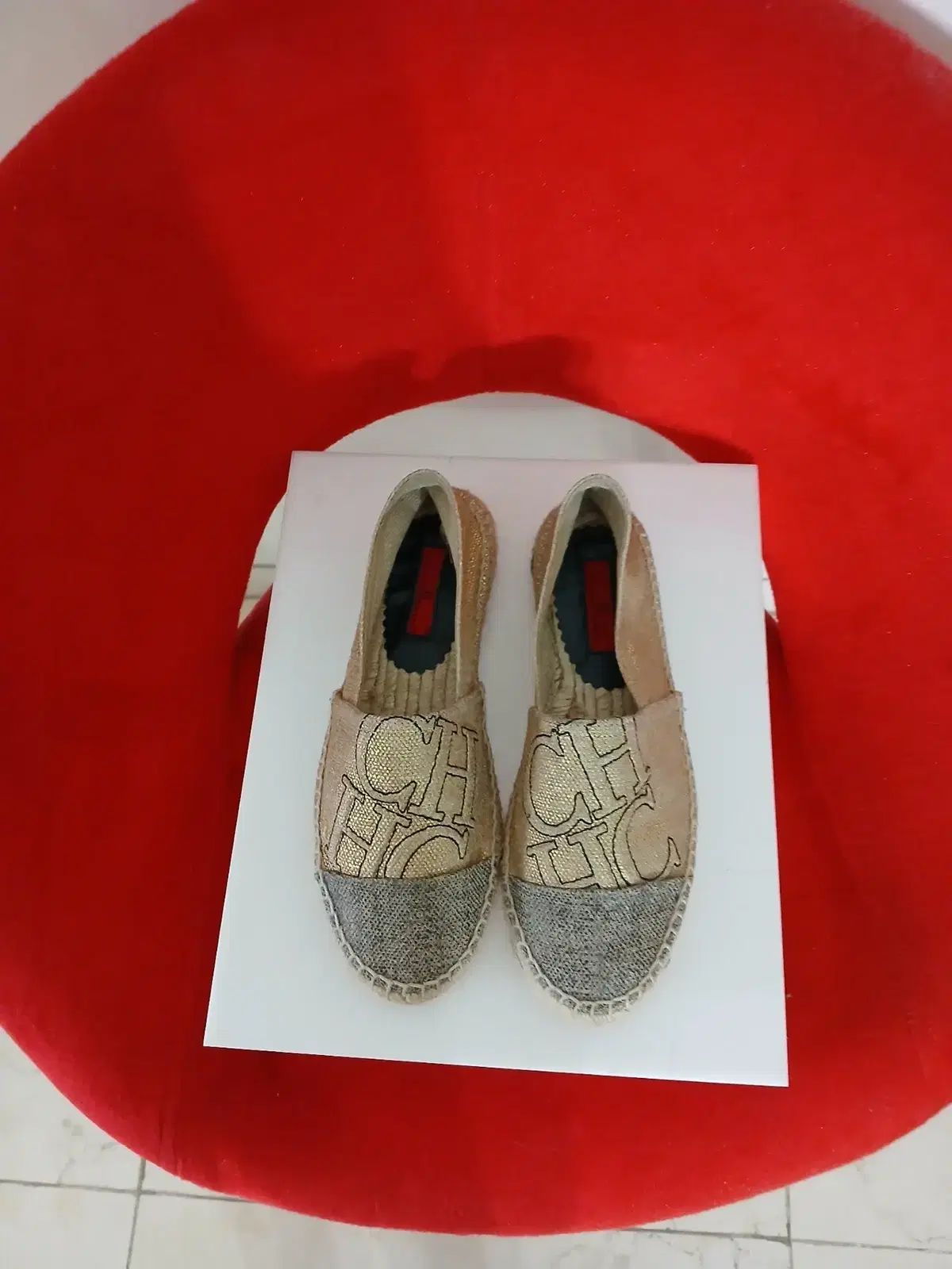 級 キャロライナ ヘレラ レタリング エスパドリーユ 36