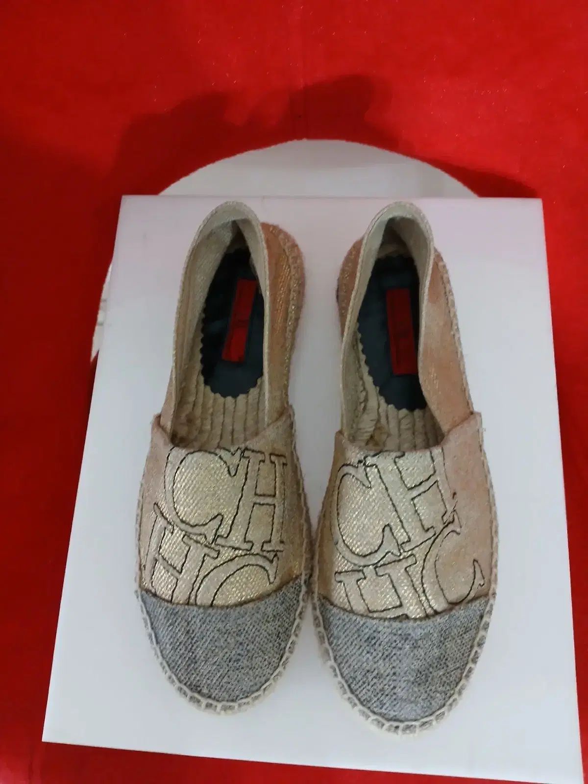 級 キャロライナ ヘレラ レタリング エスパドリーユ 36