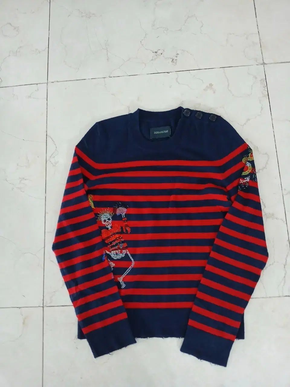 ZADIG&VOLTAIRE ザディグ・エ・ヴォルテール スカル装飾 カシミア100