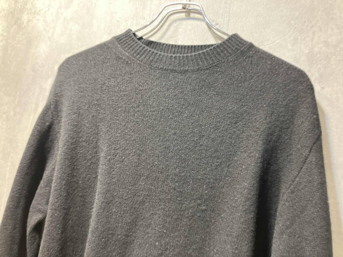 20aw COMOLI wool crew neck knit black size3 ラムズウールクルー