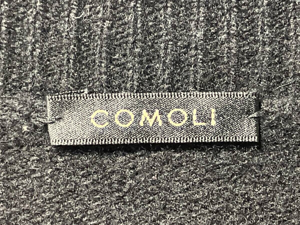 20aw COMOLI wool crew neck knit black size3 ラムズウールクルー