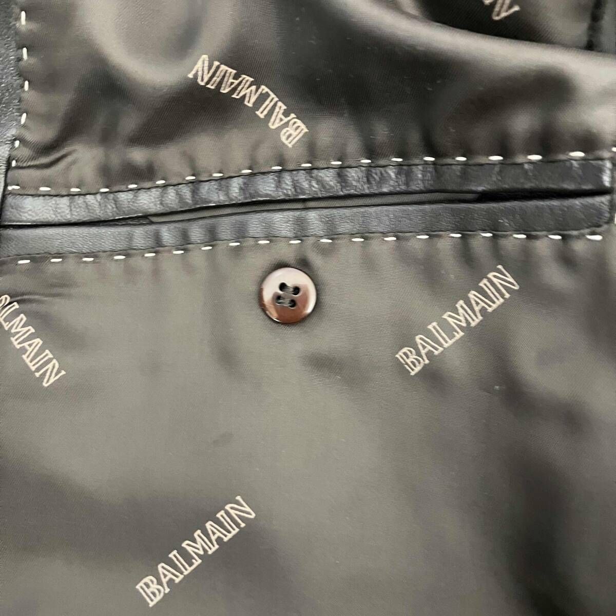 Balmain バルマン レザージャケット メンズ Mサイズ ダークブラウン