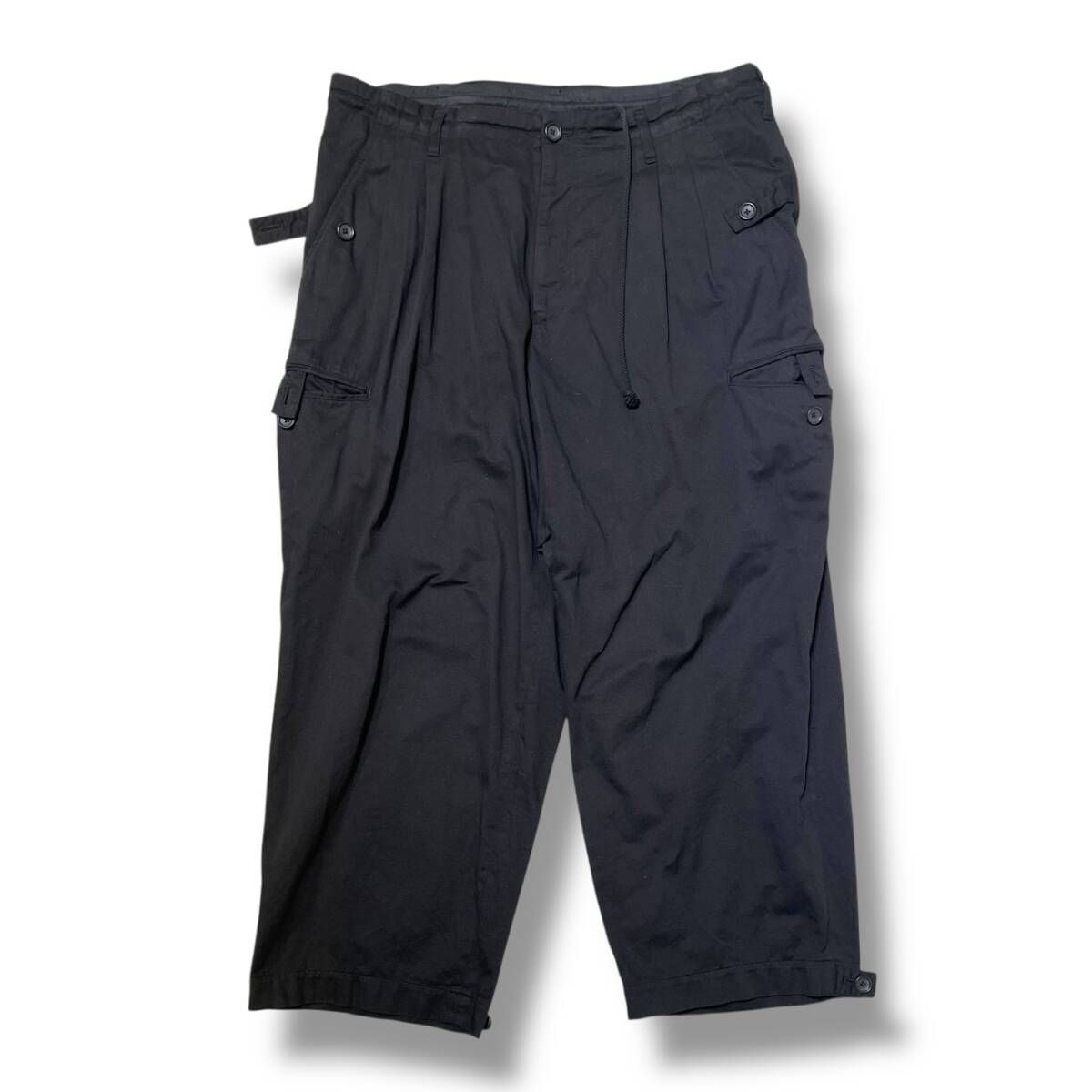 22ss Yohji Yamamoto POUR HOMME DYEING COTTON TWILL TUCK BALL EDGE