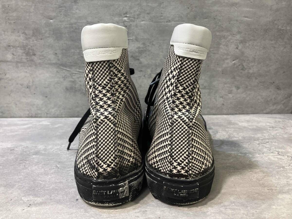 SAINT LAURENT check high-top sneakers size43 チェックハイカット