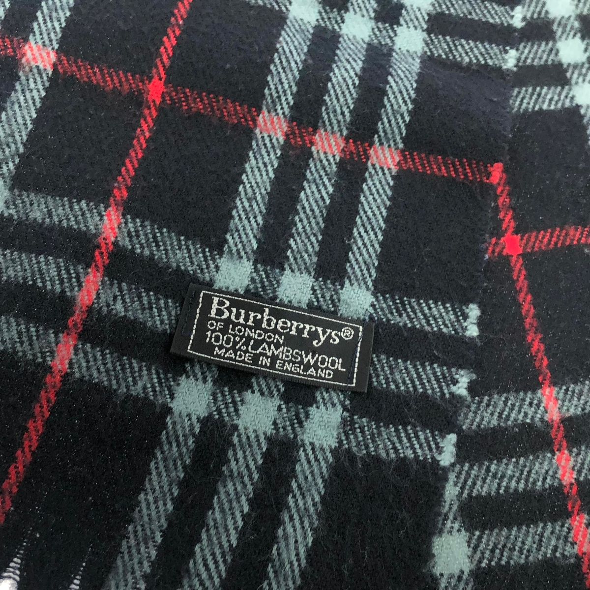 Burberry's バーバリーズ ノバチェックマフラー ラムウール ネイビー