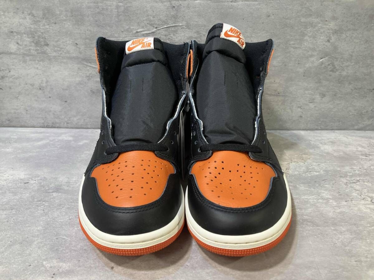 NIKE Air Jordan 1 Retro High OG Sneaker Orange／Black size27.5