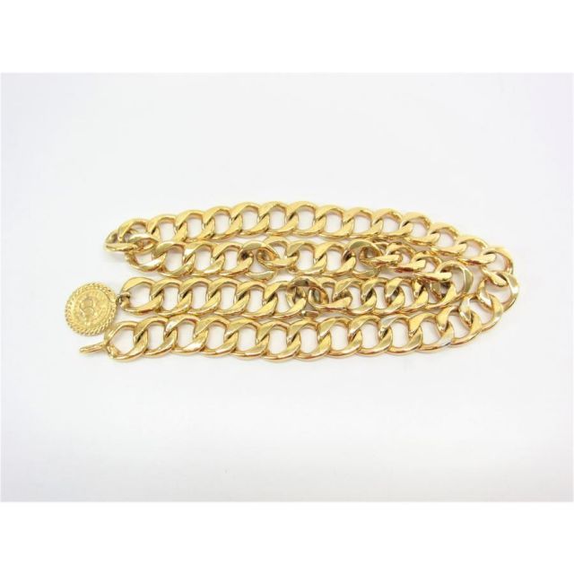 CHANEL シャネル チェーンベルト ヴィンテージ コイン 極太 ∠UP3668