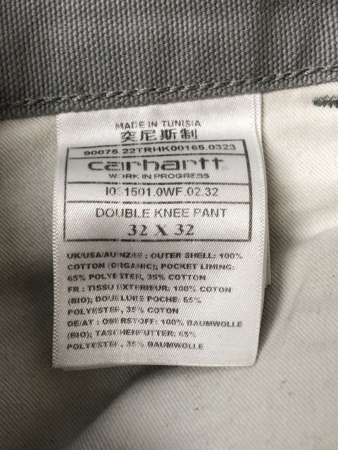 【】 Carhartt WIP ワークインプログレス DOUBLE KNEE PANT ダブルニー グレー 32×32 111441612