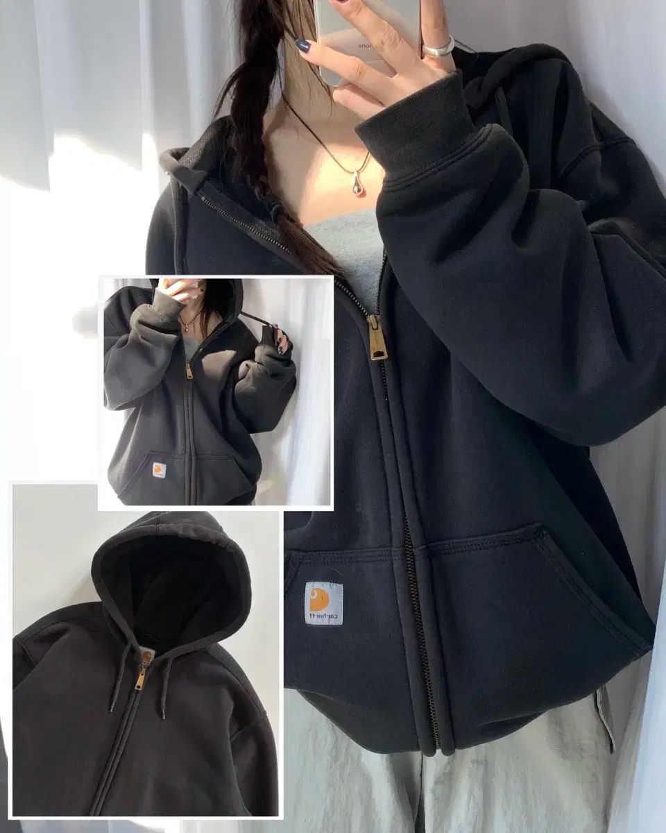 Carhartt カーハート サーマル 裏地 ブラック ジップ