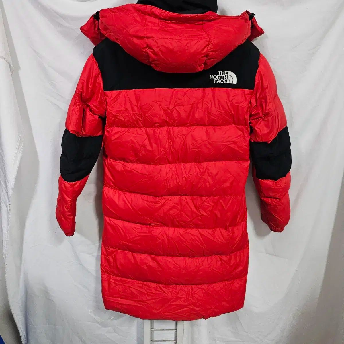 ザノースフェイス レッド ダウンジャケット ロング丈 レディース 90