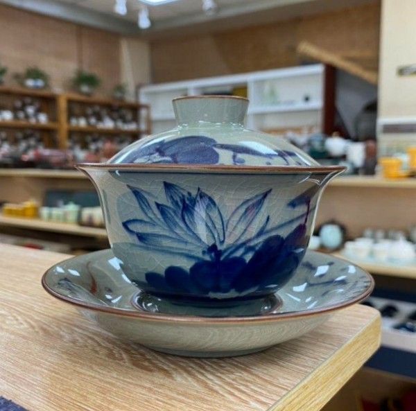 新品】景徳鎮 手画青花三才蓋碗 茶碗 茶道具 180ml - メルカリ