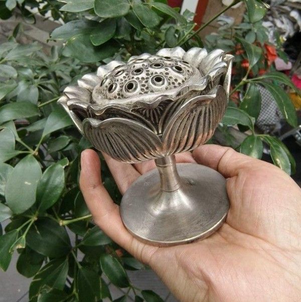 宝蓮灯薫香炉】銅器 香炉 蓮華香炉茶道薫香炉 香道具 装飾品 工芸品