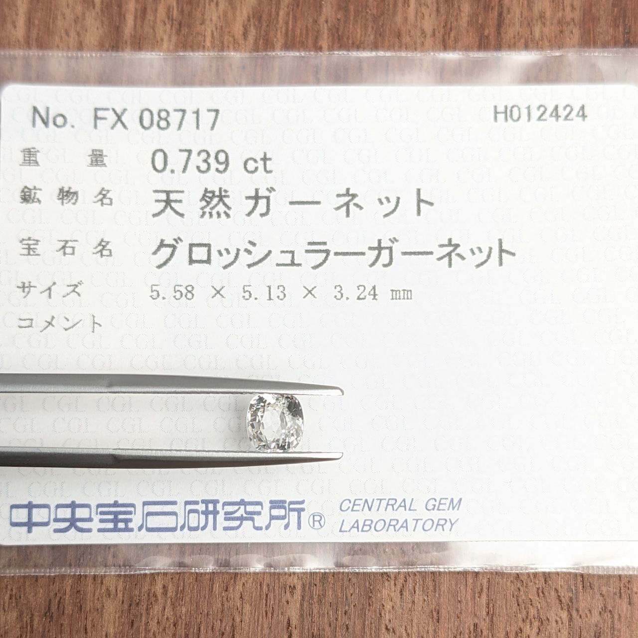 リューコガーネット ミャンマー産 0 739 ct