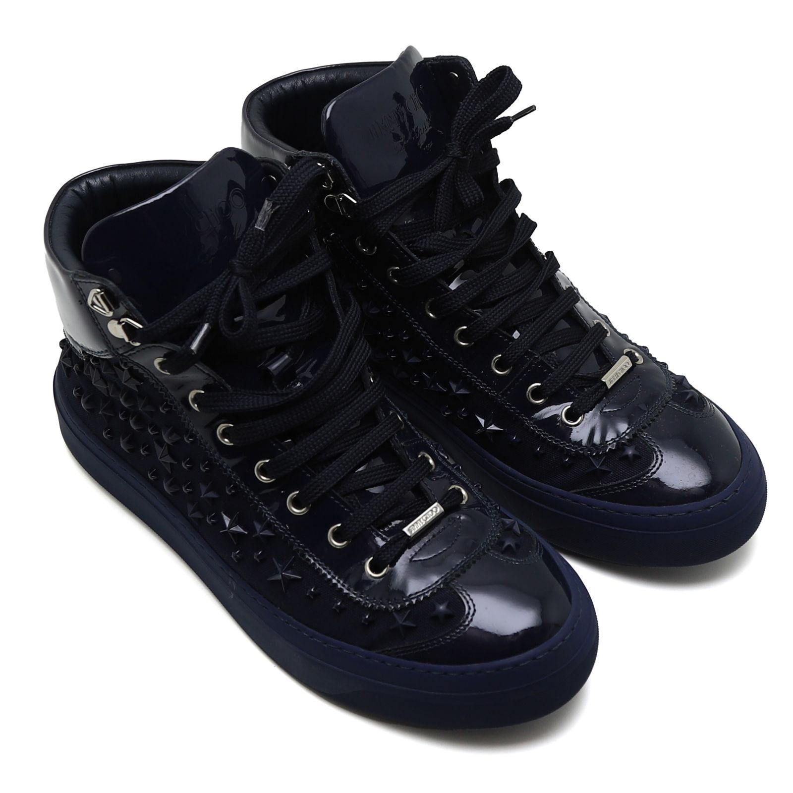 ジミーチュウ ハイカットスニーカー スタッズ スター ダークネイビー