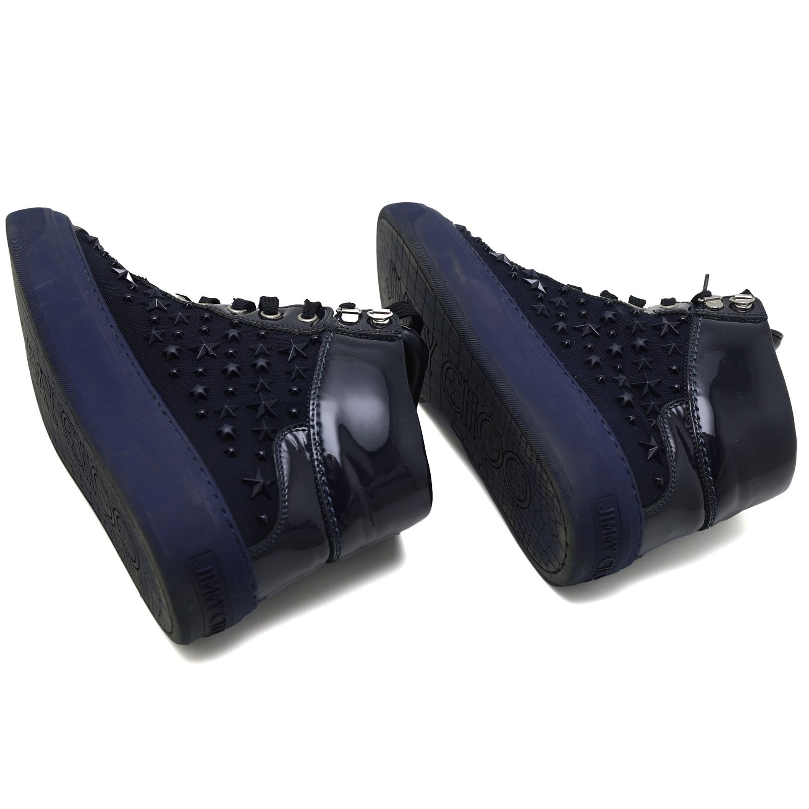 ジミーチュウ ハイカットスニーカー スタッズ スター ダークネイビー