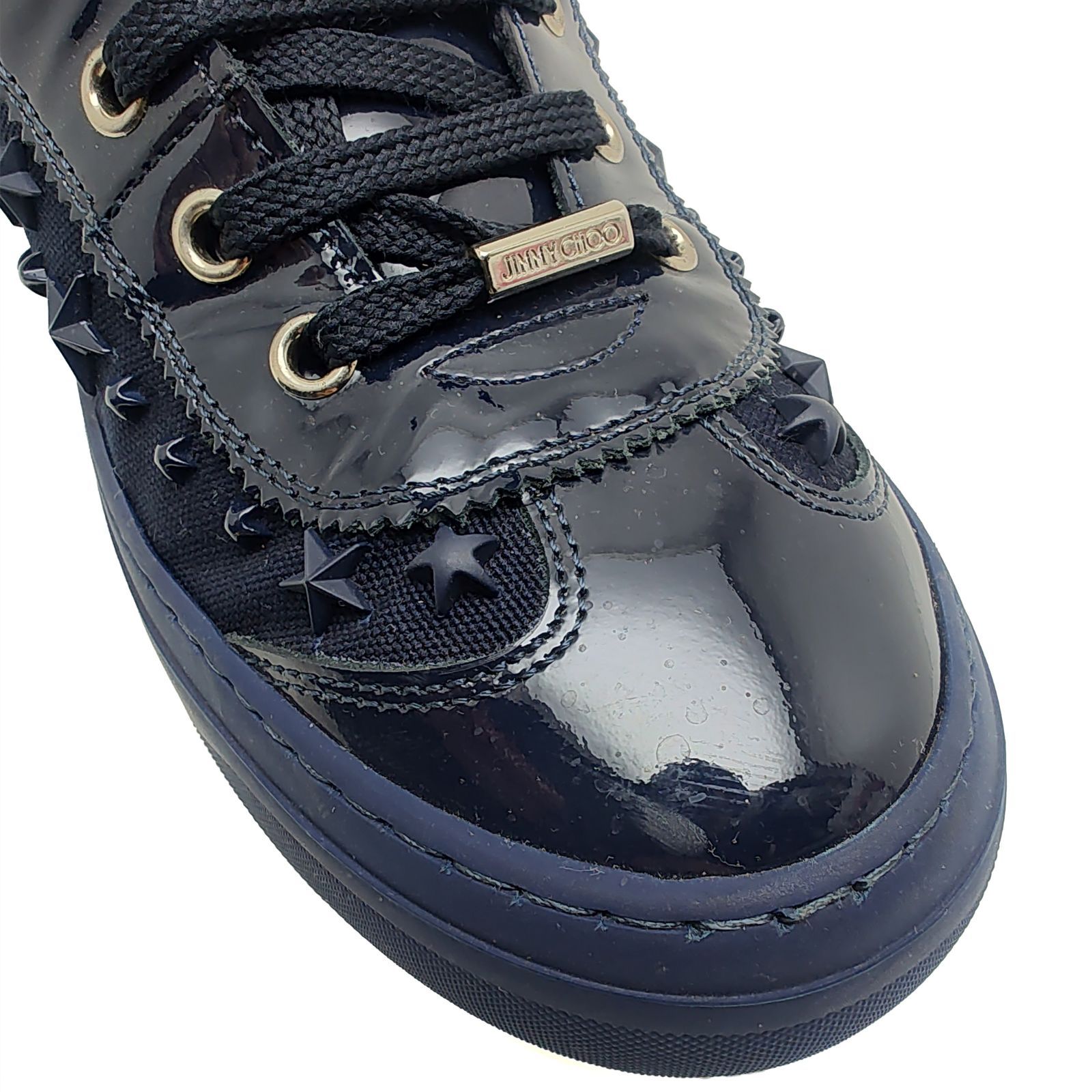 ジミーチュウ ハイカットスニーカー スタッズ スター ダークネイビー