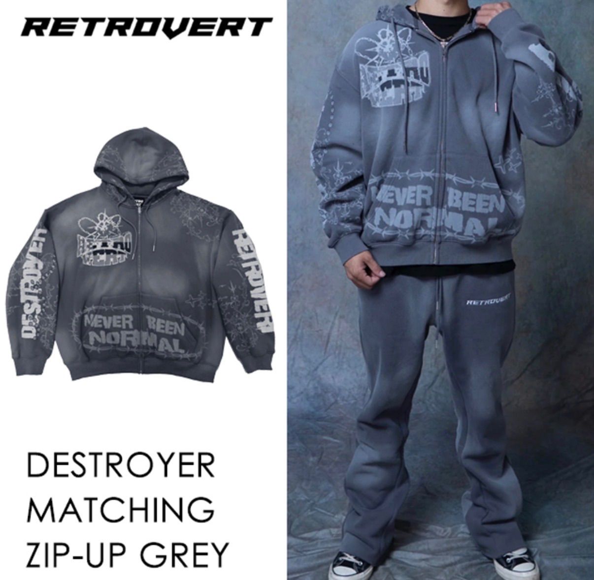 本国現地価格】【25FW】【25AW】【US ラッパー】 RETROVERT ZIP HOODIE 