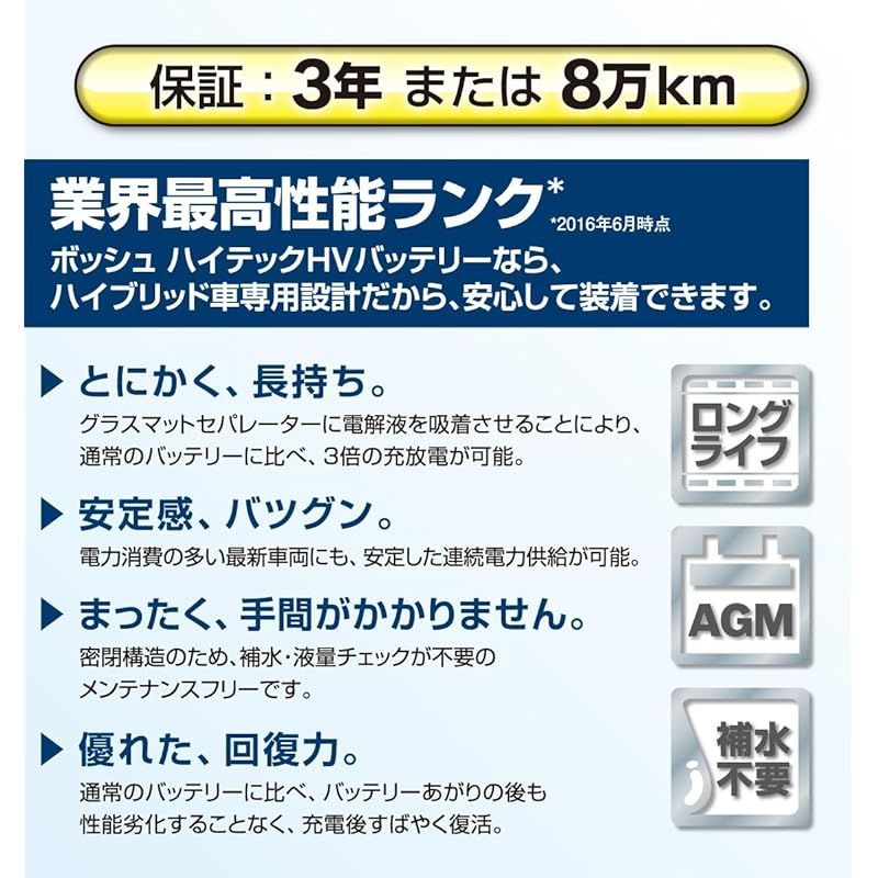 BOSCH (ボッシュ)ハイテックHV 国産車 ハイブリッド車補機用バッテリー