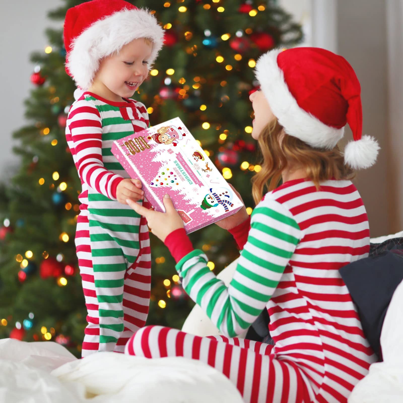 アドベント カレンダー - クリスマス カウントダウン |クリスマスガーデニング用品 |熊手で土をほぐす Advent Calend  数量限定】LIHAO アドベントカレンダー 2025 女の子 ヘアアクセサリー クリスマスプレセント ヘアクリップ ヘアゴム ヘアピン 髪留め  かわいい 子ども ... 子供用クリスマスアドベントカレンダー、フェルト製サンタクロースカウントダウンカレンダー、24ポケット壁掛けバッグ付き、壁ドア装飾用ク