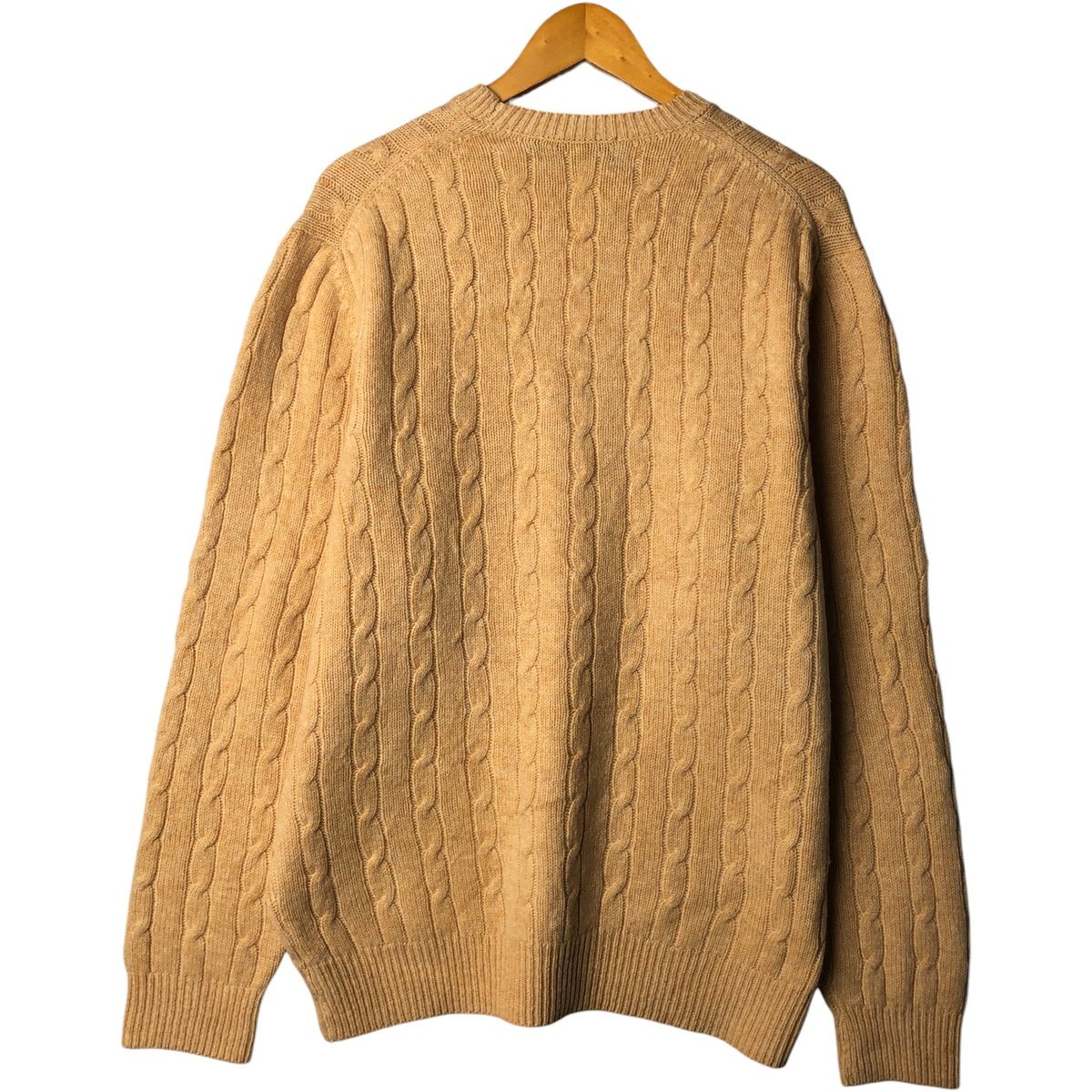 古着 ブルックスブラザーズ Brooks Brothers Est.1818 ケーブル編み ラムウールニットセーター USA製 メンズXL相当/eaa601641