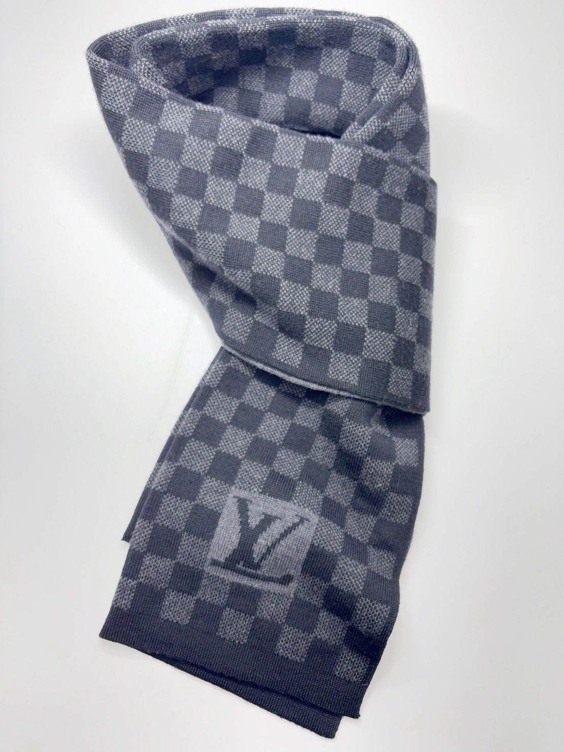 LOUIS VUITTON/ルイ・ヴィトン】 ダミエ パターン ウールマフラー 中古