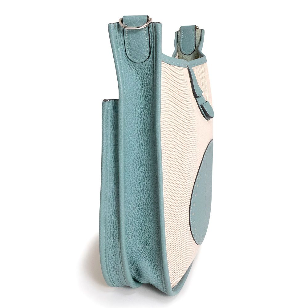 エルメス エブリン エヴリン 3 トロワ PM 29 ショルダーバッグ 斜め掛け トワル ツイルH キャンバス トリヨンクレマンス レザー カシス パープル シルバー金具 B刻印 箱付 HERMES（未使用　展示品） HERMES（エルメス） （未使用 展示品）エルメス エブリン エヴリン 3