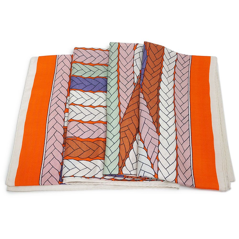 エルメス カレジェアン 140 トレス H Tresses H 大判 ショール