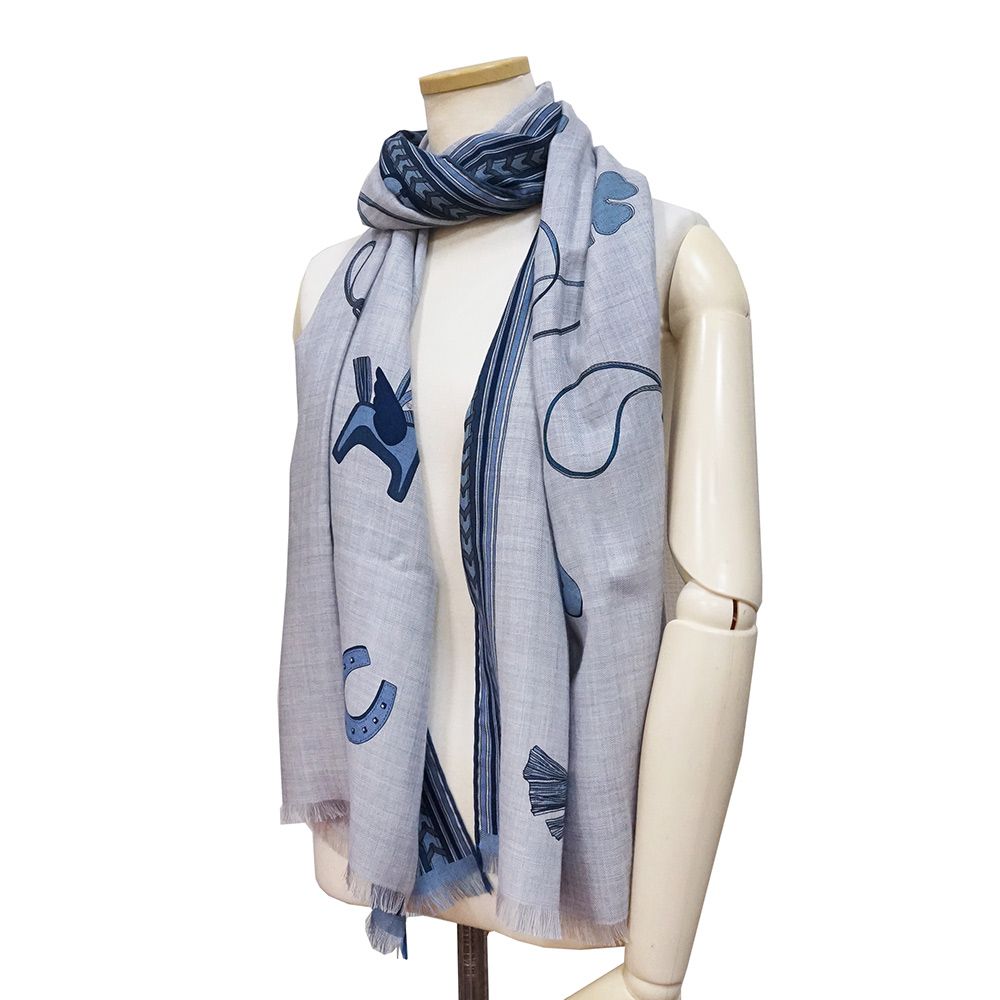 エルメス レクタングル エ グリ グリ ET GRIS GRIS 大判 スカーフ