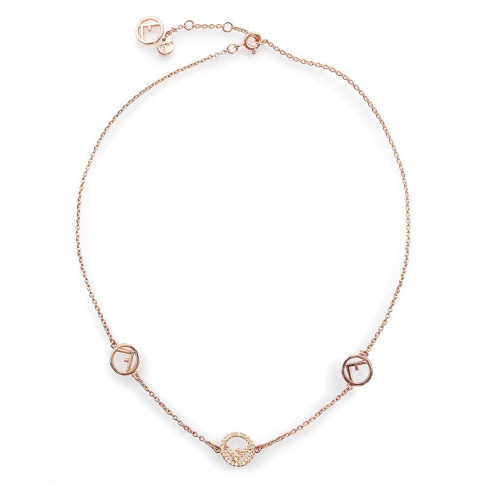 フェンディ　FENDI　エフイズ　ネックレス(ゴールド/ロゴ/ラインストーン) フェンディ☆エフイズ ネックレス ラインストーン ロゴ Fマーク FF