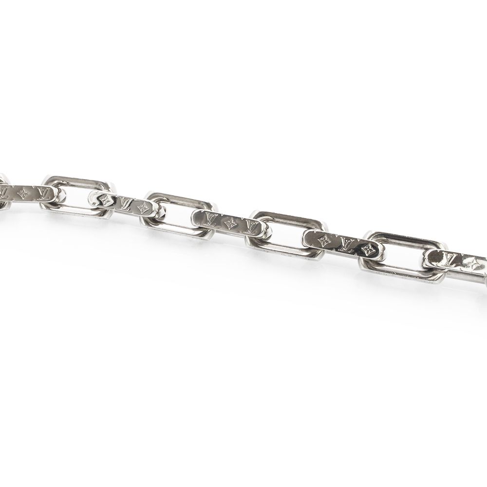 ルイ ヴィトン コリエ チェーン モノグラム ネックレス シルバー