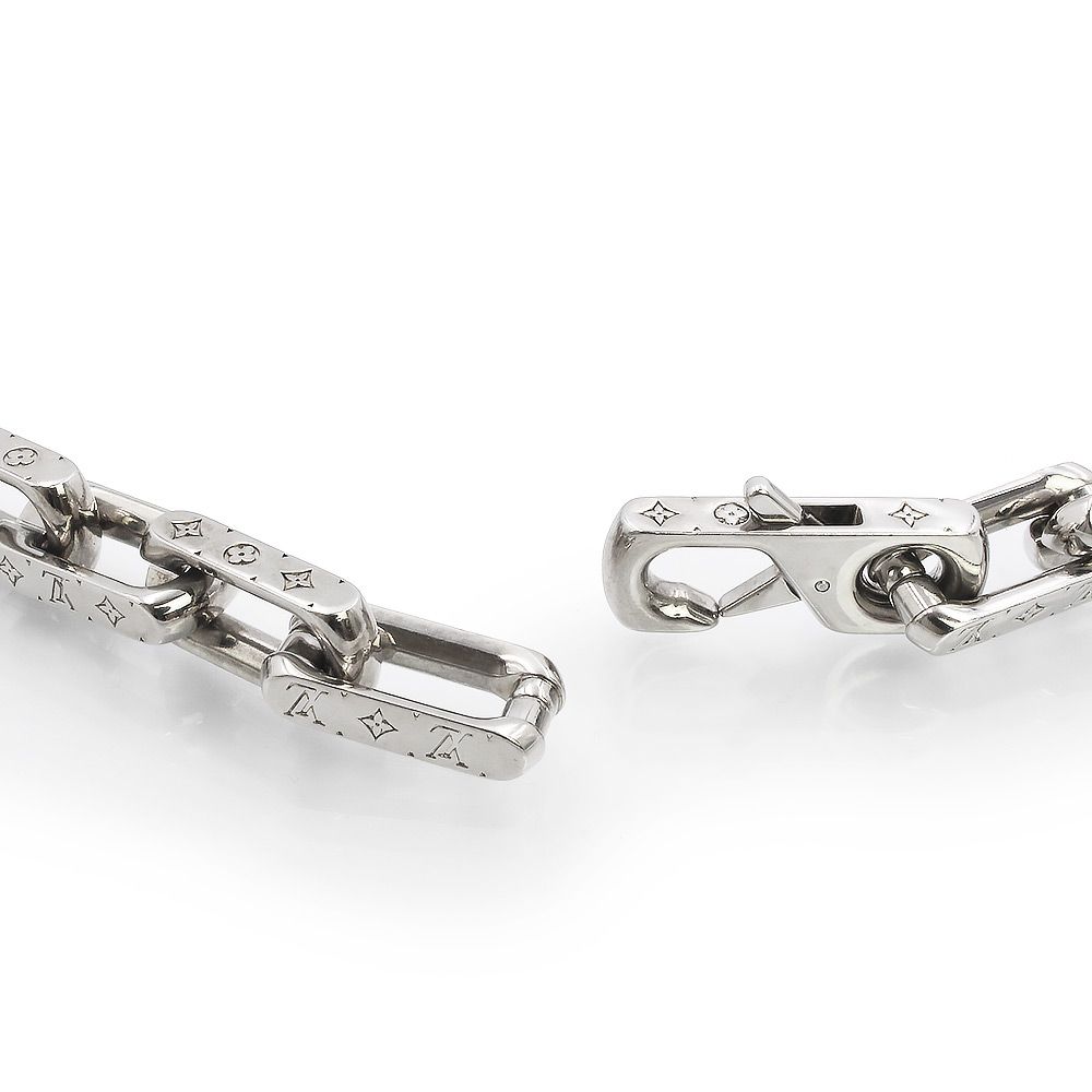 ルイ ヴィトン コリエ チェーン モノグラム ネックレス シルバー