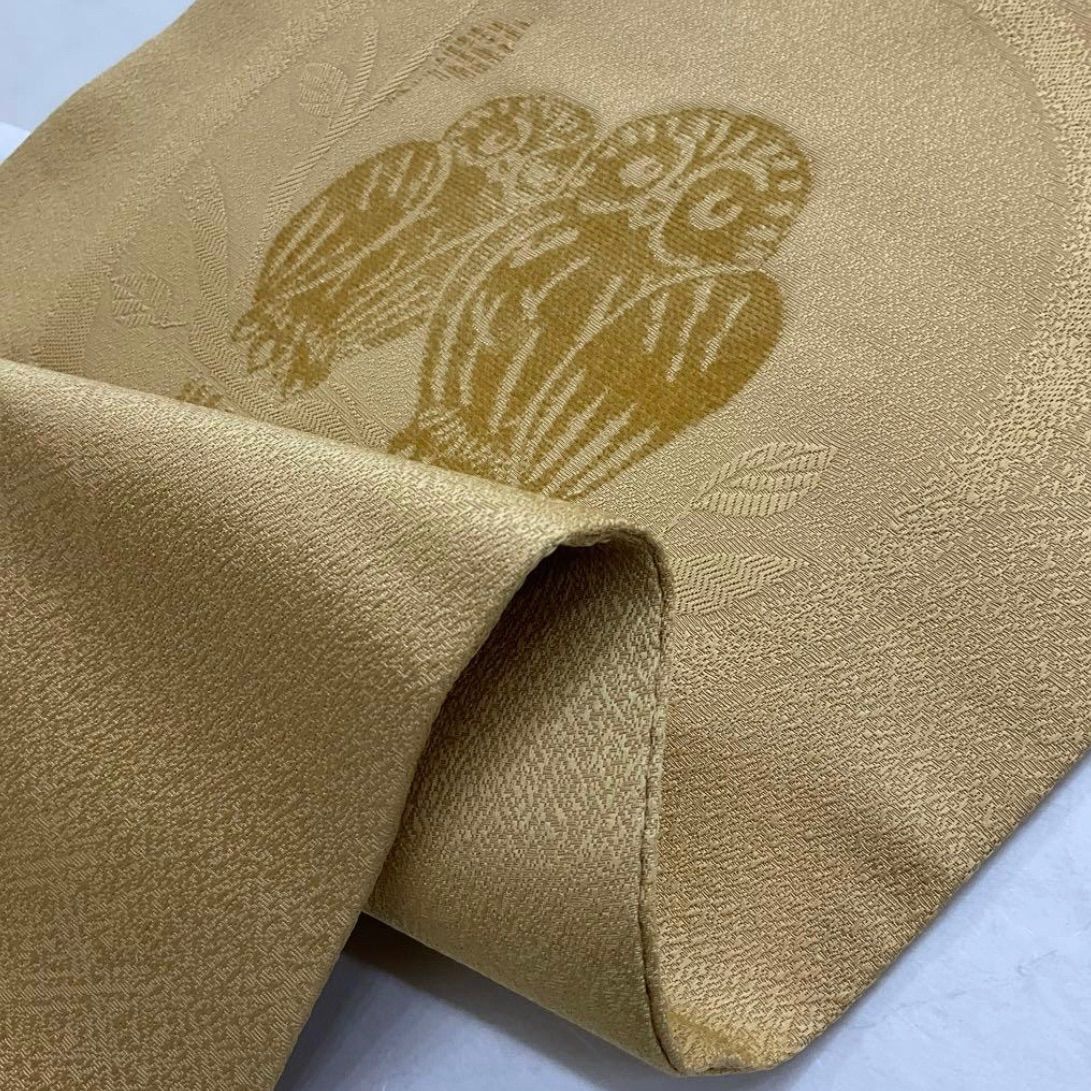 平和屋着物＊夏物 西陣 名古屋帯 帯反物 楓 銀糸 証紙付き 逸品 未使用