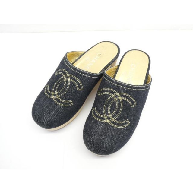 CHANEL シャネル デニム サボサンダル size:34 約22cm 靴 サンダル
